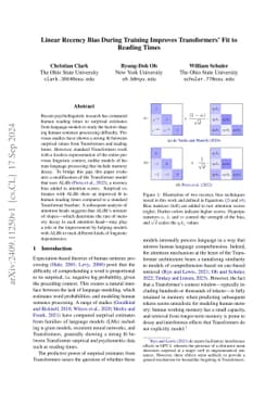 Linear Recency Bias During Training Improves Transformers' Fit to
  Reading Times