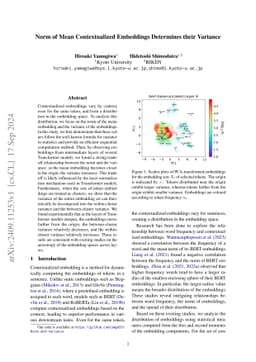 Norm of Mean Contextualized Embeddings Determines their Variance