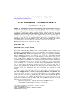 Neural Networks for Vehicle Routing Problem
