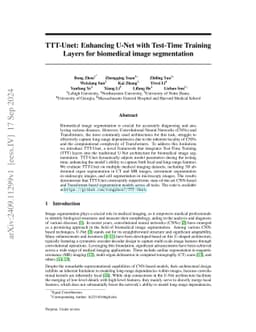 TTT-Unet: Enhancing U-Net with Test-Time Training Layers for Biomedical
  Image Segmentation