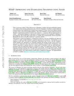 SOAP: Improving and Stabilizing Shampoo using Adam