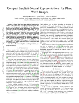 Compact Implicit Neural Representations for Plane Wave Images