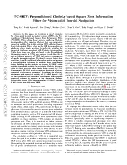 PC-SRIF: Preconditioned Cholesky-based Square Root Information Filter for Vision-aided Inertial Navigation