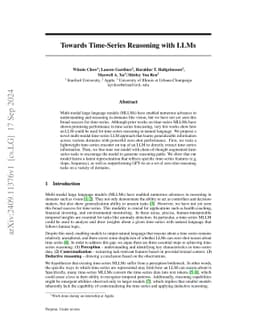 Towards Time Series Reasoning with LLMs