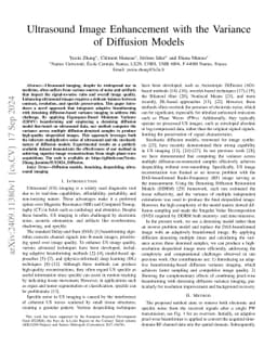 Ultrasound Image Enhancement with the Variance of Diffusion Models