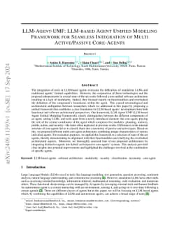 LLM-Agent-UMF: LLM-based Agent Unified Modeling Framework for Seamless
  Integration of Multi Active/Passive Core-Agents
