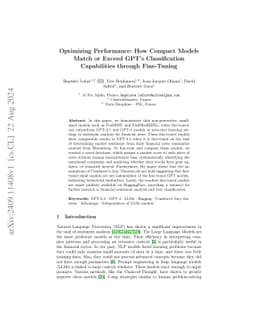 Optimizing Performance: How Compact Models Match or Exceed GPT's
  Classification Capabilities through Fine-Tuning