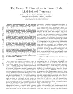 The Unseen AI Disruptions for Power Grids: LLM-Induced Transients