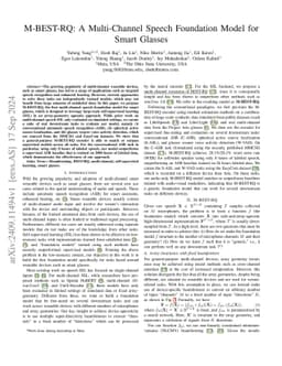 M-BEST-RQ: A Multi-Channel Speech Foundation Model for Smart Glasses
