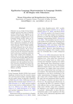 Egalitarian Language Representation in Language Models: It All Begins
  with Tokenizers