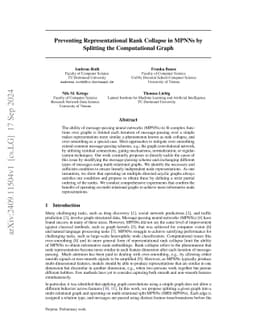 Preventing Representational Rank Collapse in MPNNs by Splitting the
  Computational Graph