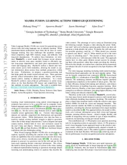 Mamba Fusion: Learning Actions Through Questioning