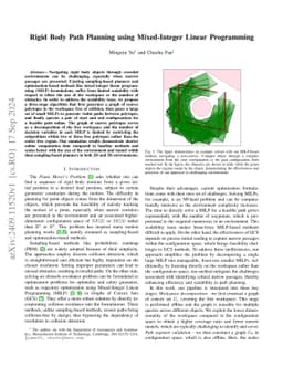 Rigid Body Path Planning using Mixed-Integer Linear Programming