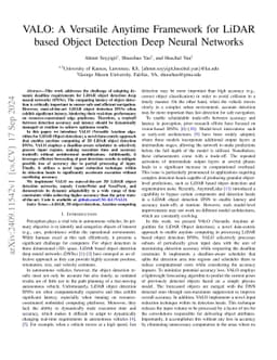 VALO: A Versatile Anytime Framework for LiDAR-based Object Detection
  Deep Neural Networks