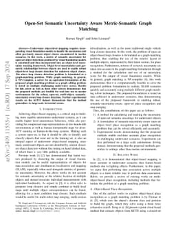 Open-Set Semantic Uncertainty Aware Metric-Semantic Graph Matching