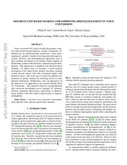 Discrete Unit based Masking for Improving Disentanglement in Voice
  Conversion