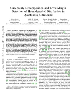 Uncertainty Decomposition and Error Margin Detection of Homodyned-K
  Distribution in Quantitative Ultrasound