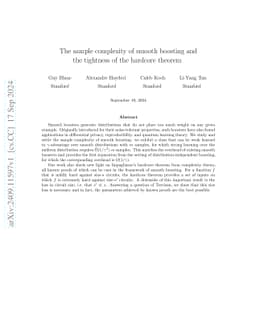 The Sample Complexity of Smooth Boosting and the Tightness of the
  Hardcore Theorem