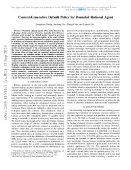 Context-Generative Default Policy for Bounded Rational Agent