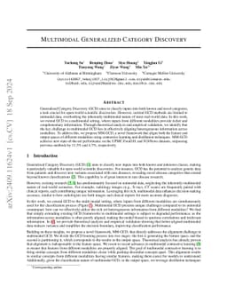 Multimodal Generalized Category Discovery