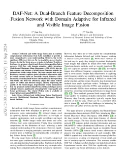 DAF-Net: A Dual-Branch Feature Decomposition Fusion Network with Domain
  Adaptive for Infrared and Visible Image Fusion