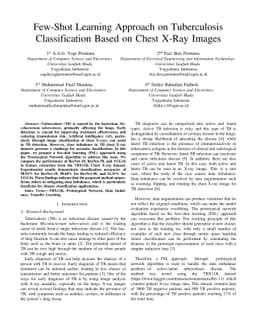 Few-Shot Learning Approach on Tuberculosis Classification Based on Chest
  X-Ray Images