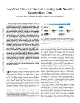 Few-Shot Class-Incremental Learning with Non-IID Decentralized Data