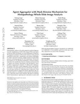 Agent Aggregator with Mask Denoise Mechanism for Histopathology Whole
  Slide Image Analysis