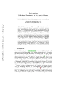 Anticipating Oblivious Opponents in Stochastic Games