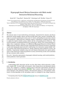 Hypergraph-based Motion Generation with Multi-modal Interaction
  Relational Reasoning