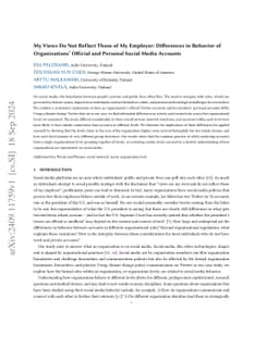 My Views Do Not Reflect Those of My Employer: Differences in Behavior of
  Organizations' Official and Personal Social Media Accounts