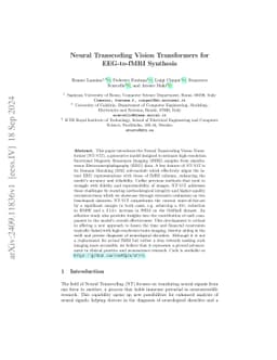 NT-ViT: Neural Transcoding Vision Transformers for EEG-to-fMRI Synthesis
