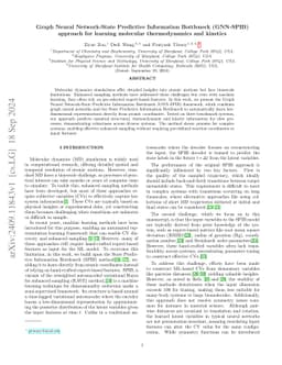 Graph Neural Network-State Predictive Information Bottleneck (GNN-SPIB)
  approach for learning molecular thermodynamics and kinetics