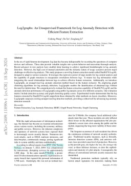 Log2graphs: An Unsupervised Framework for Log Anomaly Detection with
  Efficient Feature Extraction