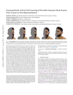 GaussianHeads: End-to-End Learning of Drivable Gaussian Head Avatars
  from Coarse-to-fine Representations