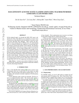 Data Efficient Acoustic Scene Classification using Teacher-Informed
  Confusing Class Instruction