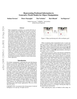 Representing Positional Information in Generative World Models for
  Object Manipulation