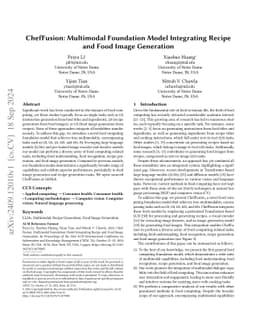 ChefFusion: Multimodal Foundation Model Integrating Recipe and Food
  Image Generation