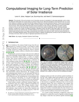 Computational Imaging for Long-Term Prediction of Solar Irradiance