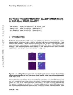 On Vision Transformers for Classification Tasks in Side-Scan Sonar
  Imagery