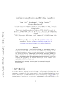Cartan moving frames and the data manifolds