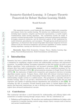 Symmetry-Enriched Learning: A Category-Theoretic Framework for Robust
  Machine Learning Models