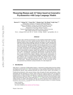 Measuring Human and AI Values Based on Generative Psychometrics with Large Language Models