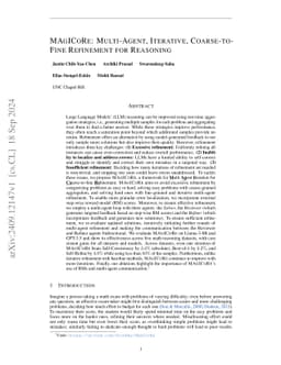 MAgICoRe: Multi-Agent, Iterative, Coarse-to-Fine Refinement for
  Reasoning