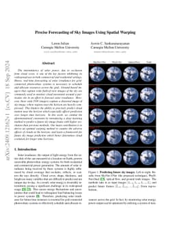 Precise Forecasting of Sky Images Using Spatial Warping