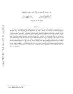 Computational Dynamical Systems