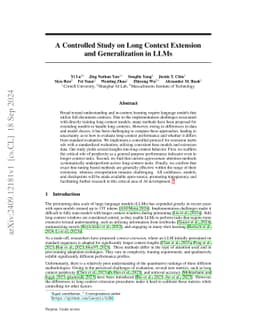 A Controlled Study on Long Context Extension and Generalization in LLMs