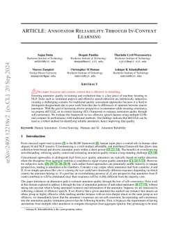 ARTICLE: Annotator Reliability Through In-Context Learning