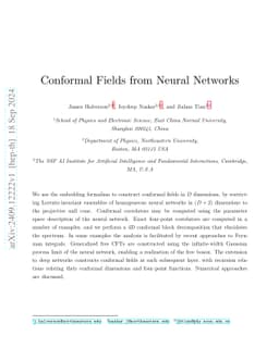 Conformal Fields from Neural Networks