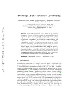 Detecting LGBTQ+ Instances of Cyberbullying